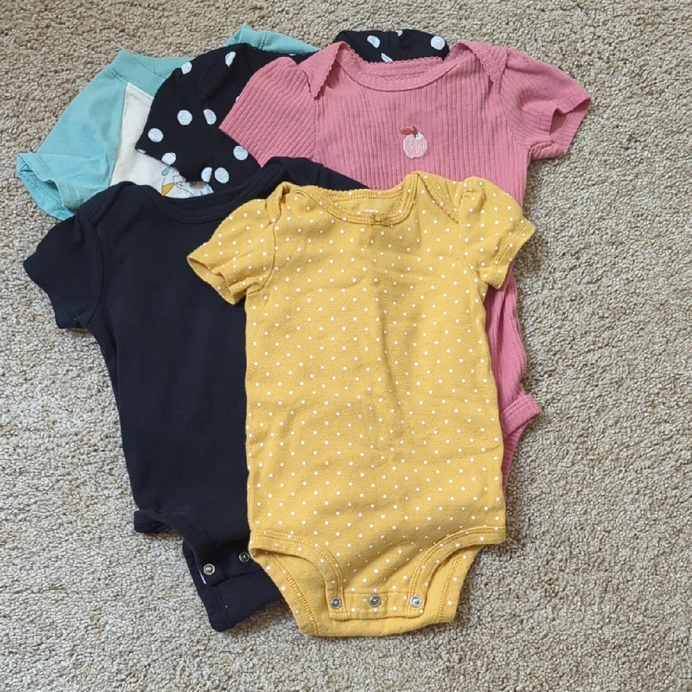 Carter's Yellow and Pink Bodysuits for Babies
